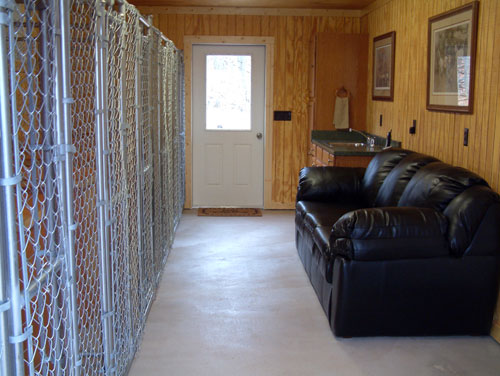 Inside kennel